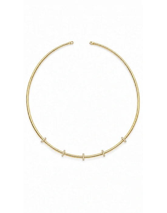 Taş İşleme Halka Detay Choker Kolye