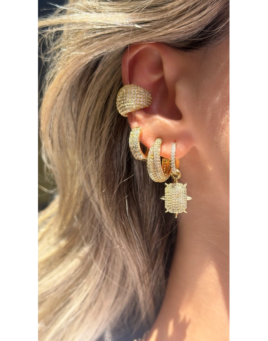 Taşlı Büyük Ear Cuff