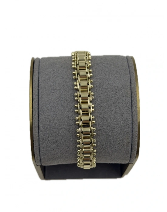 Top Çivi Detay Boru Örme Bileklik(19cm)