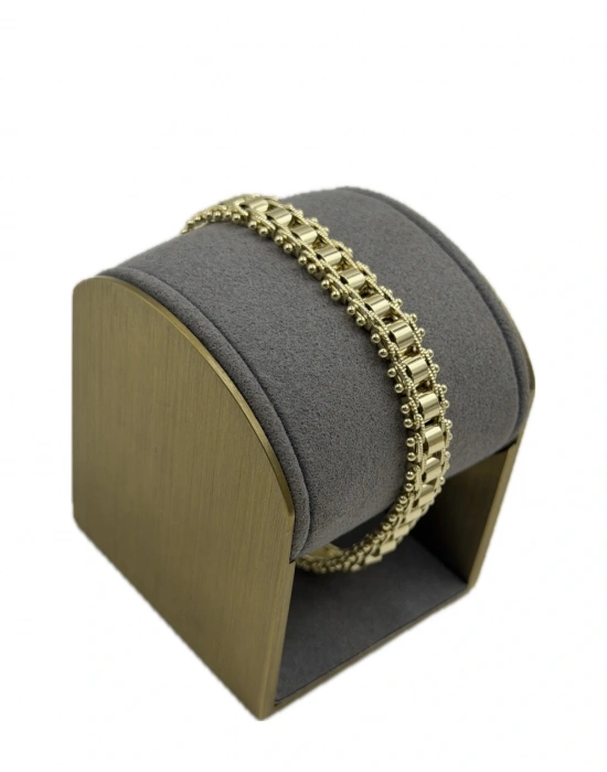 Top Çivi Detay Boru Örme Bileklik(19cm)