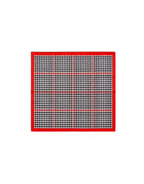 Tüvit Desen Siyah-Beyaz Fular 50x50