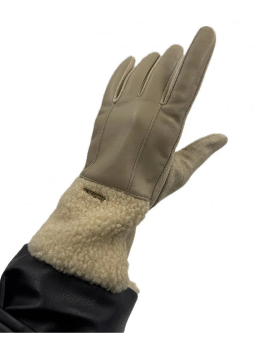 Tüysüz Deri Eldiven(krem)