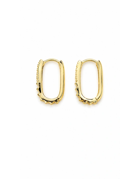 Üçgen Çıkıntılı Gold Küpe