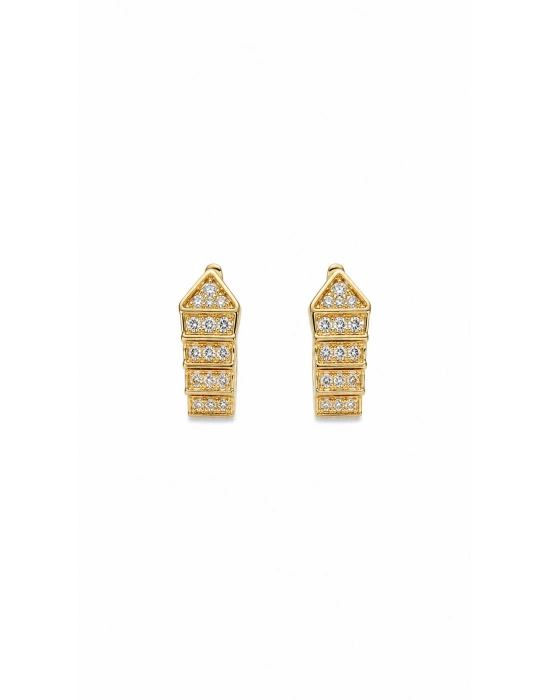 Yılan Model Gold Kadın Küpe