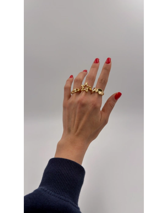 Yıldız Detay Set Yüzük