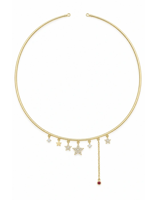 Yıldız Figür Gold Choker Kolye