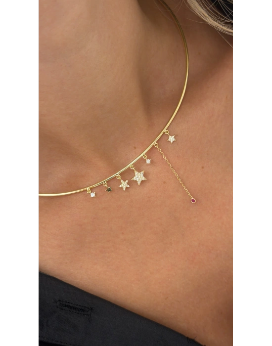 Yıldız Figür Gold Choker Kolye