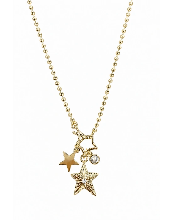 Yıldız Figür Top Zincir Gold Kadın Kolye (49cm)