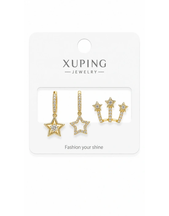 Yıldızı Figür Taş İşleme 3’lü Set Küpe