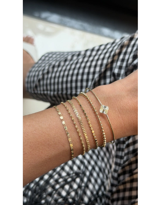 Yonca Model Gold İnce Kelepçe