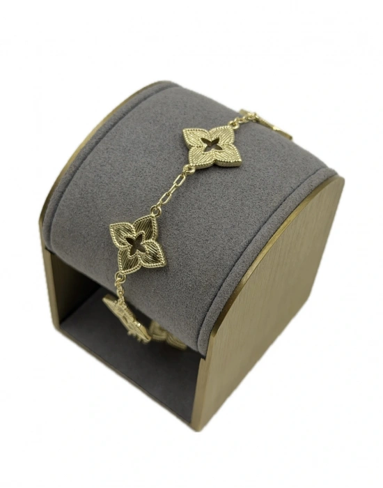 Yonca Plaka Detay Zincir Bileklik(16cm)