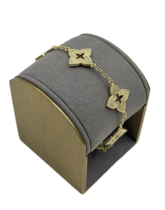 Yonca Plaka Detay Zincir Bileklik(16cm)