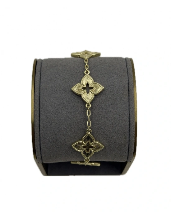 Yonca Plaka Detay Zincir Bileklik(16cm)