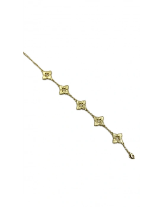 Yonca Plaka Detay Zincir Bileklik(16cm)