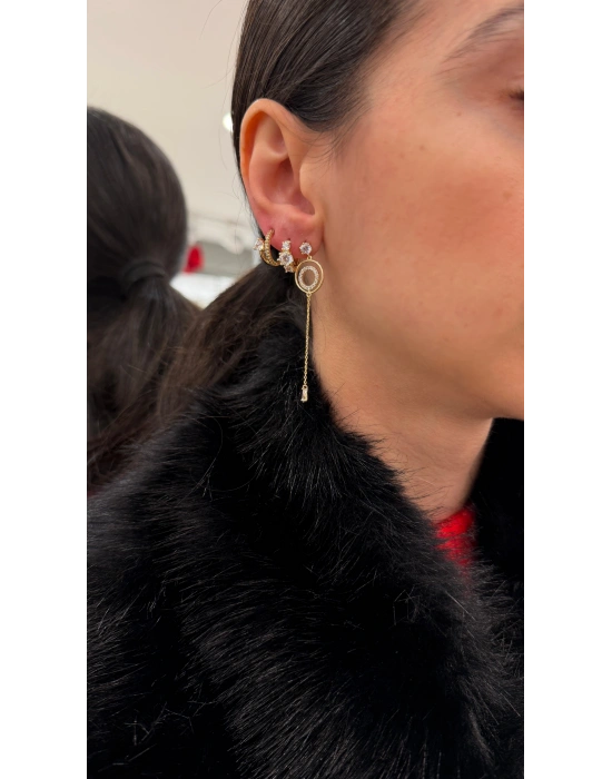 Zincir Sallantılı Halka Figür 3’lü Set Küpe