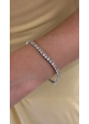 3 mm Döküm Gümüş Su Yolu Bileklik(19 cm)