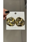 Simit Model Büyük Metal Küpe Gold