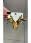 Yaprak Model Büyük Metal Küpe