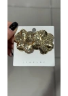 Çiçek Model Dövme Plaka Detay Büyük Metal Küpe