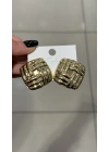 Örgü Model Büyük Metal Küpe