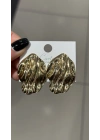 Yuvarlak Asimetrik Dalgalı Büyük Metal Küpe