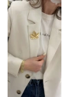 Metal Gold Yaprak Broş
