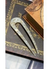 France Handmade Kemik Düz Topuz Tokası Sedef Krem