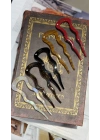 France Handmade Kemik Zigzag Topuz Tokası Siyah