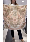 Pembe Çiçek Desen Fular (70x70)