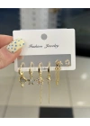 Bulut Figür 6lı Set Küpe Gold