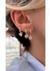 Kalp Figür 6lı Set Küpe Gold