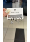 Kelebek Figür 6lı Set Küpe Gümüş