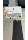 Kirazlı 6lı Set Küpe Gümüş