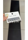 3 Boy Kalp Figür 6lı Set Küpe Gümüş