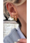 3 Boy Kalp Figür 6lı Set Küpe Gold