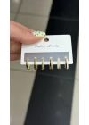 Beyaz Mineli 6lı Set Küpe Gold