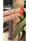 Taş Detay Geniş Burgu Bileklik(16 cm - uzatma kısmı ile 18 cm )
