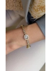 Üçlü Büyük Swarovski Taş Bileklik (16cm-uzatma dahil 19cm)