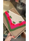 Kiraz Motif Örgü Bandana -Pembe