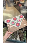 Pembe - Fuşya Çiçek Motif Örgü Bandana