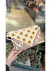 Beyaz Çiçek Motif Örgü Bandana