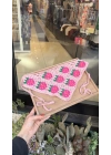 Pembe Çilek Motif Örgü Bandana
