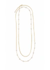 90 cm İnci Detay Gold Kolye