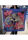 90x90 cm Zebra Desen Renkli Fular