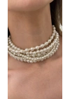 Altı Sıra Kalın Choker Kolye(30cm- uzatma dahil 46cm)
