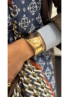 Asimetrik Gold Kalın Kelepçe