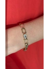 Badem Model Gold Kadın Bileklik(17 cm-uzatma dahil 21 cm)