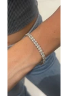 Baget Taş Detay Gümüş Bileklik(18cm)
