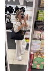 Çanta Charmlı Lacivert Büyük Çanta