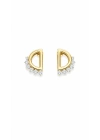 D Model Taşlı Gold Küpe
